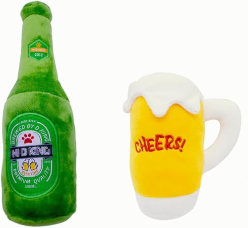 Angelkiss 2 Stücke Hundespielzeug Quietschend, Bierflasche Spielzeug, Kauspielzeug, Robustes Interaktives Plüschtier für Kleine, Mittlere und Große Hunde Angelkiss 2 Stücke Hundespielzeug Quietschend, Bierflasche Spielzeug, Kauspielzeug, Robustes Interaktives Plüschtier für Kleine, Mittlere und Große Hunde von Angelkiss