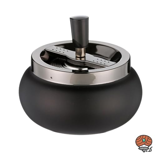 Angelo Schleuderaschenbecher/Drehascher schwarz/anthrazit-metallic, 13 cm von Angelo