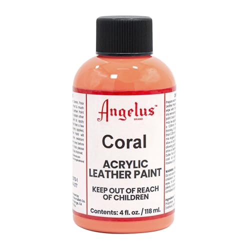 Angelus Acryl-Lederfarbe für Schuhe, Turnschuhe, Geldbörsen, Kunst, Handwerk, 118 ml, Koralle von Angelus