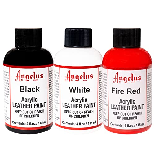 Angelus Acrylfarbe, 113 g, Schwarz, Weiß und Feuerrot von Angelus