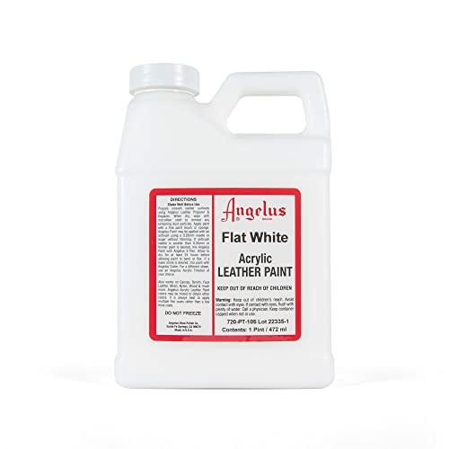 Angelus Leder- und Textilfarbe 105 FLAT WHITE - WEISS MATT 472 ml von Angelus