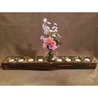 Handgefertigter Kerzenhalter Aus Holz Mit Vase von AngelwoodCrafts