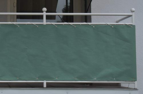 Angerer Balkonbespannung Style - Sicht- und Windschutz für den Balkon (75 cm hoch, Länge: 6 Meter, Grün) von Angerer Freizeitmöbel GmbH