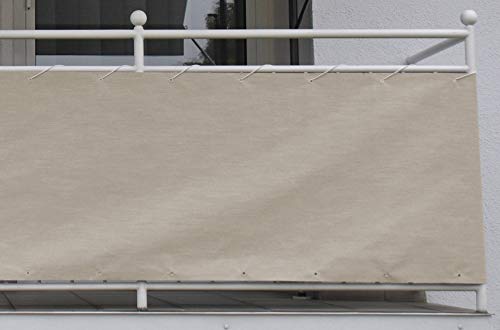 Angerer Balkonbespannung Style - Sicht- und Windschutz für den Balkon (75 cm hoch, Länge: 8 Meter, Sand) von Angerer Freizeitmöbel GmbH