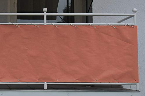 Angerer Balkonbespannung Style - Sicht- und Windschutz für den Balkon (75 cm hoch, Länge: 8 Meter, Terracotta) von Angerer Freizeitmöbel GmbH