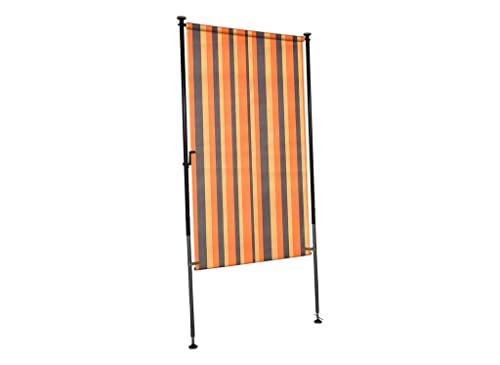 Angerer Freizeitmöbel GmbH Balkonsichtschutz Exklusiv - Senkrechtmarkise für Sicht- und Sonnenschutz - Montage ohne Bohren und Dübeln - ideale Balkonmarkise für Mietwohnungen (Orange-Braun, 120 cm) von Angerer Freizeitmöbel GmbH