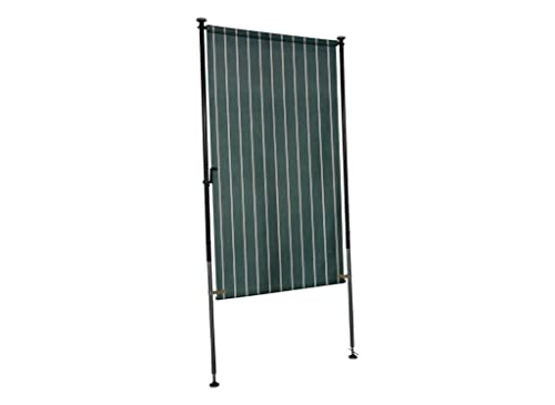 Angerer Freizeitmöbel GmbH Balkonsichtschutz Exklusiv - Senkrechtmarkise für Sicht- und Sonnenschutz - Montage ohne Bohren und Dübeln - ideale Balkonmarkise für Mietwohnungen (Grün, 120 cm) von Angerer Freizeitmöbel GmbH