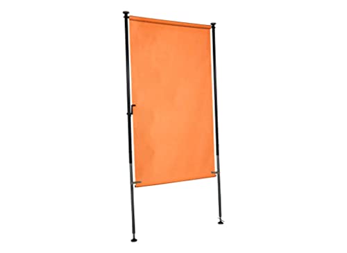 Angerer Freizeitmöbel GmbH Balkonsichtschutz Exklusiv - Senkrechtmarkise für Sicht- und Sonnenschutz - Montage ohne Bohren und Dübeln - ideale Balkonmarkise für Mietwohnungen (Orange, 120 cm) von Angerer Freizeitmöbel GmbH