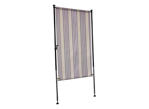 Angerer Freizeitmöbel GmbH Balkonsichtschutz Exklusiv - Senkrechtmarkise für Sicht- und Sonnenschutz - Montage ohne Bohren und Dübeln - ideale Balkonmarkise für Mietwohnungen (Beige-Braun, 150 cm) von Angerer Freizeitmöbel GmbH