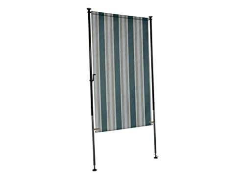 Angerer Freizeitmöbel GmbH Balkonsichtschutz Exklusiv - Senkrechtmarkise für Sicht- und Sonnenschutz - Montage ohne Bohren und Dübeln - ideale Balkonmarkise für Mietwohnungen (Grün-Beige, 150 cm) von Angerer Freizeitmöbel GmbH
