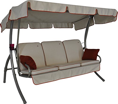 Angerer Comfort Style Hollywoodschaukel 3-Sitzer, creme, 210 x 145 x 160 cm, 41902/183/30 von Angerer Freizeitmöbel GmbH