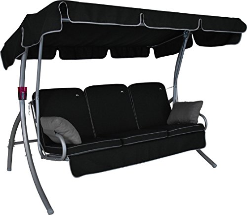 Angerer Comfort Style Hollywoodschaukel 3-Sitzer, schwarz, 210 x 145 x 160 cm, 41901/137/32 von Angerer Freizeitmöbel GmbH