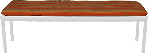 Angerer Freizeitmöbel GmbH Auflage für Gartenmöbel - Bankauflage Größen - Made in Germany (Terra-Orange-Grün gestreift, 120 cm) von Angerer Freizeitmöbel GmbH