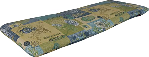 Angerer Freizeitmöbel GmbH Auflage für Gartenmöbel - Bankauflage Made in Germany (Blau-Gelb-Türkis Gemustert, 120 cm) von Angerer Freizeitmöbel GmbH
