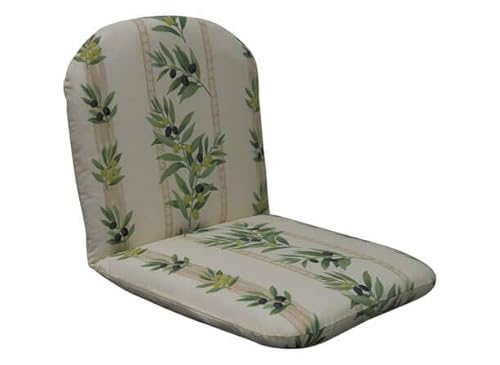 Angerer Freizeitmöbel GmbH Auflage für Gartenmöbel - Stuhlauflage niedrig Made in Germany (Beige-Grün Olive) von Angerer Freizeitmöbel GmbH