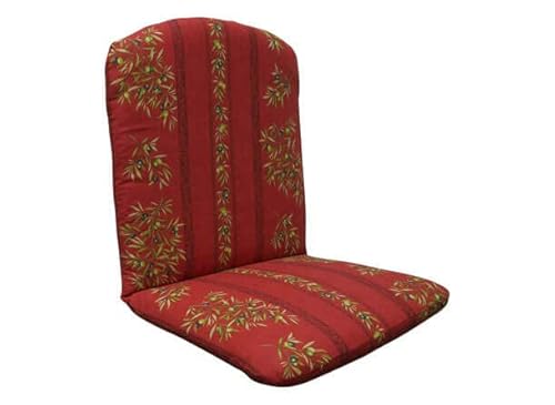 Angerer Freizeitmöbel GmbH Auflage für Gartenmöbel - Stuhlauflage niedrig Made in Germany (Rot Gemustert Olive) von Angerer Freizeitmöbel GmbH