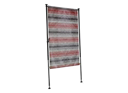 Angerer Freizeitmöbel GmbH Balkonsichtschutz Standard - Senkrechtmarkise für Sicht- und Sonnenschutz - Montage ohne Bohren und Dübeln - ideale Balkonmarkise für Mietwohnungen (Rost-Braun, 120 cm) von Angerer Freizeitmöbel GmbH