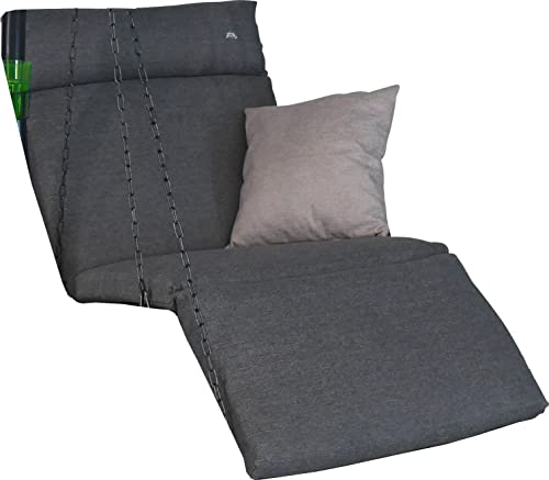 Angerer Freizeitmöbel GmbH Hollywoodschaukel Auflage 1-Sitzer Swing Smart - passend für viele 1-Sitzer Hollywoodschaukeln mit Fußteil - Schaukelauflage Made in Germany (Grau) von Angerer Freizeitmöbel GmbH