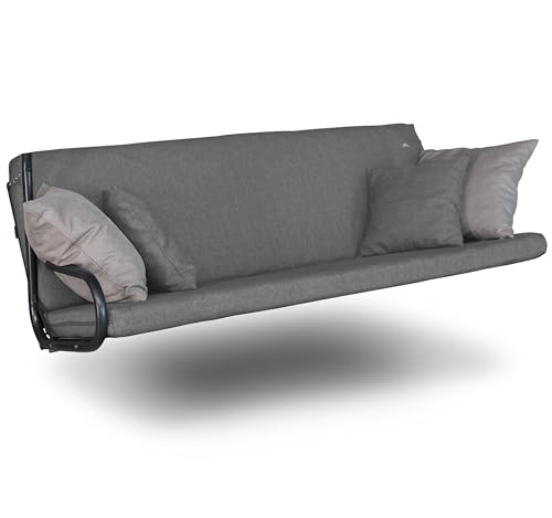Angerer Freizeitmöbel GmbH Hollywoodschaukel Auflage Drift Smart - passend für viele 3-Sitzer Hollywoodschaukeln - Schaukelauflage Made in Germany (Hellgrau) von Angerer Freizeitmöbel GmbH