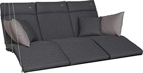 Angerer Freizeitmöbel GmbH Hollywoodschaukel Auflage Lounge Smart - passend für viele 3-Sitzer Hollywoodschaukeln mit Fußteil - Schaukelauflage Made in Germany (Grau) von Angerer Freizeitmöbel GmbH