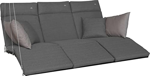 Angerer Freizeitmöbel GmbH Hollywoodschaukel Auflage Lounge Smart - passend für viele 3-Sitzer Hollywoodschaukeln mit Fußteil - Schaukelauflage Made in Germany (Hellgrau) von Angerer Freizeitmöbel GmbH