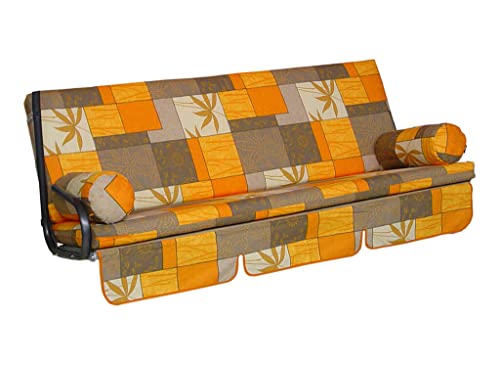 Angerer Freizeitmöbel GmbH Hollywoodschaukel Auflage Trend - passend für viele 3-Sitzer Hollywoodschaukeln - Schaukelauflage Made in Germany (Terra-Braun Gemustert) von Angerer Freizeitmöbel GmbH