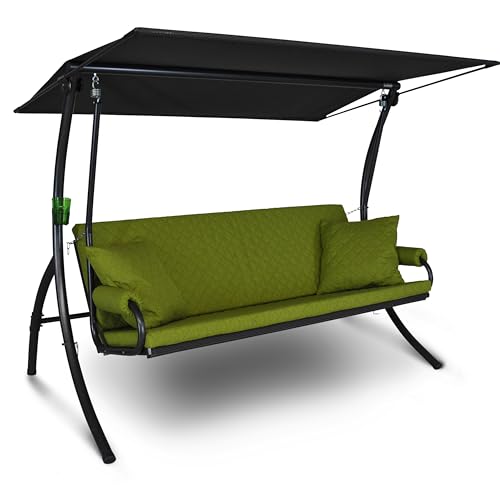 Angerer Freizeitmöbel GmbH Hollywoodschaukel Elegance Joy - Gartenschaukel Made in Germany - Schaukel zum Sitzen, Liegen und Entspannen - inklusive Bett-Funktion - einfache Montage (Hellgrün) von Angerer Freizeitmöbel GmbH