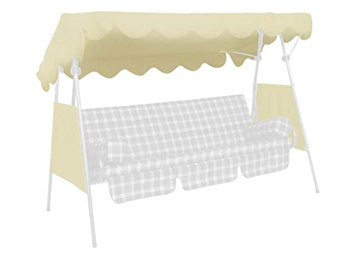 Angerer Freizeitmöbel GmbH Hollywoodschaukel Sonnendach - passend für viele 3-Sitzer Hollywoodschaukeln - Schaukeldach Made in Germany (PE beige, 200 x 120 cm) von Angerer Freizeitmöbel GmbH