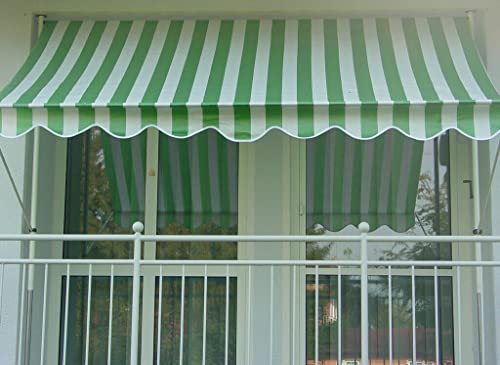 Angerer Freizeitmöbel GmbH Klemmmarkise Standard (300 cm, Grün-Weiß) von Angerer Freizeitmöbel GmbH