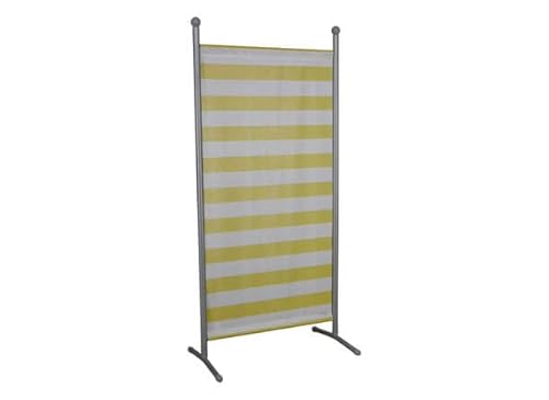 Angerer Freizeitmöbel GmbH Stellwand - Raumteiler & Raumtrenner Sichtschutz - Outdoor Paravent für Windschutz & Schatten auf Balkon (178 x 82 cm, gelb-weiß) von Angerer Freizeitmöbel GmbH