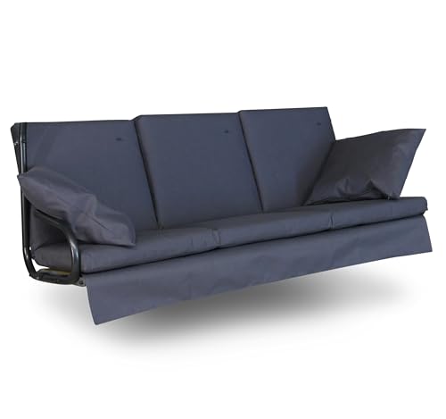 Angerer Freizeitmöbel GmbH Hollywoodschaukel Auflage Sun - passend für viele 3-Sitzer Hollywoodschaukeln - Schaukelauflage Made in Germany (Dunkelgrau) von Angerer Freizeitmöbel GmbH