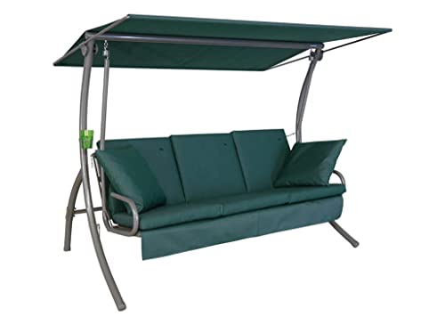 Angerer Freizeitmöbel GmbH Hollywoodschaukel Loft Sun - Gartenschaukel Made in Germany - Schaukel zum Sitzen, Liegen und Entspannen - inklusive Bett-Funktion - einfache Montage (Grün) von Angerer Freizeitmöbel GmbH