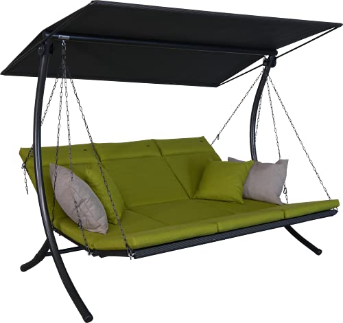 Angerer Freizeitmöbel GmbH Hollywoodschaukel Swing Smart - Gartenschaukel Made in Germany - Schaukel zum Sitzen, Liegen und Entspannen - inklusive Bett-Funktion - einfache Montage (Hellgrün) von Angerer Freizeitmöbel GmbH