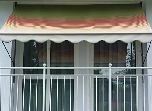 Angerer Freizeitmöbel GmbH Klemmmarkise Exklusiv - Markise für Sonnenschutz - Montage ohne Bohren und Dübeln - ideale Balkonmarkise für Mietwohnungen (Multicolor, 150 cm) von Angerer Freizeitmöbel GmbH