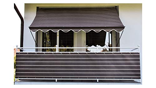 Angerer Freizeitmöbel GmbH Klemmmarkise Exklusiv - Markise für Sonnenschutz - Montage ohne Bohren und Dübeln - ideale Balkonmarkise für Mietwohnungen (Braun, 250 cm) von Angerer Freizeitmöbel GmbH