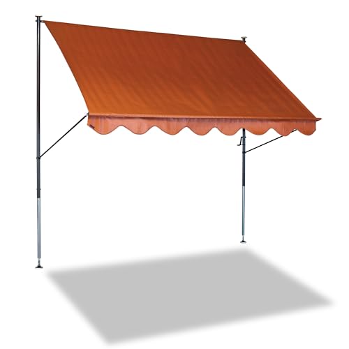 Angerer Freizeitmöbel GmbH Klemmmarkise Standard - Markise für Sonnenschutz - Montage ohne Bohren und Dübeln - ideale Balkonmarkise für Mietwohnungen (Terra, 200 cm) von Angerer Freizeitmöbel GmbH