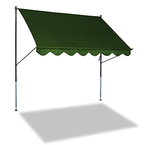 Angerer Freizeitmöbel GmbH Klemmmarkise Standard - Markise für Sonnenschutz - Montage ohne Bohren und Dübeln - ideale Balkonmarkise für Mietwohnungen (Grün, 400 cm) von Angerer Freizeitmöbel GmbH
