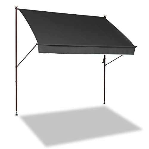 Angerer Freizeitmöbel GmbH Klemmmarkise Style - Markise für Sonnenschutz - Montage ohne Bohren und Dübeln - ideale Balkonmarkise für Mietwohnungen (Dunkelgrau, 150 cm) von Angerer Freizeitmöbel GmbH