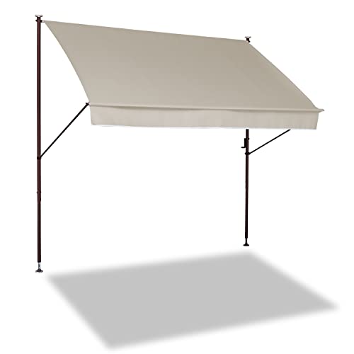 Angerer Freizeitmöbel GmbH Klemmmarkise Style - Markise für Sonnenschutz - Montage ohne Bohren und Dübeln - ideale Balkonmarkise für Mietwohnungen (Beige, 150 cm) von Angerer Freizeitmöbel GmbH