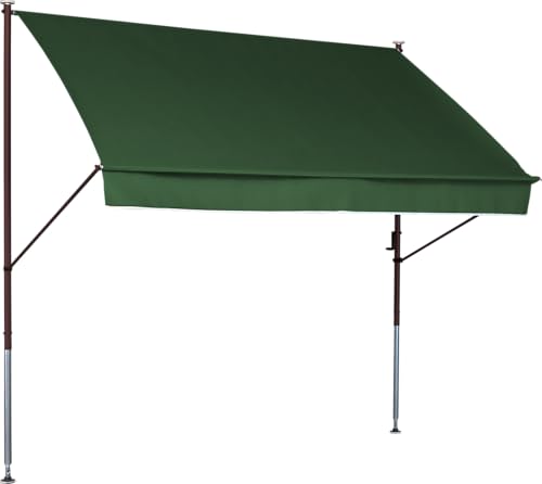 Angerer Klemmmarkise Style mit Handkurbel, Terrasse/Balkon, einfache Montage ohne Bohren, Made in Germany, hochwertiger Stoff, UV-beständig, höhenverstellbar, wasserabweisend, 150 cm Grün von Angerer Freizeitmöbel GmbH