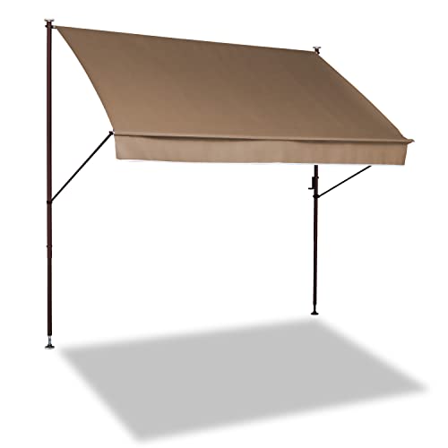 Angerer Freizeitmöbel GmbH Klemmmarkise Style - Markise für Sonnenschutz - Montage ohne Bohren und Dübeln - ideale Balkonmarkise für Mietwohnungen (Taupe, 200 cm) von Angerer Freizeitmöbel GmbH