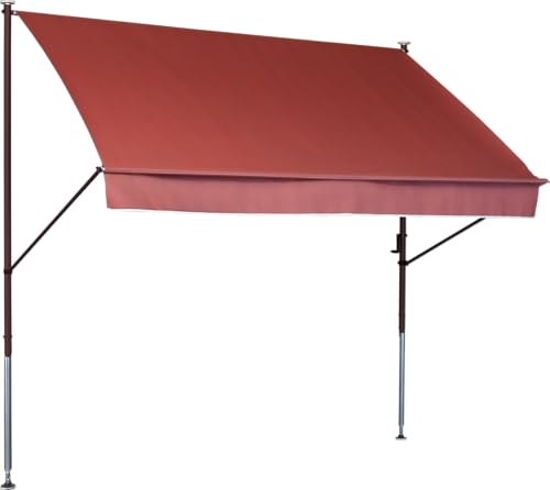 Angerer Klemmmarkise Style mit Handkurbel, Terrasse/Balkon, einfache Montage ohne Bohren, Made in Germany, hochwertiger Stoff, UV-beständig, höhenverstellbar, wasserabweisend, 200 cm Terra von Angerer Freizeitmöbel GmbH