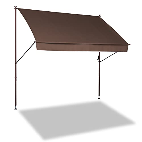 Angerer Freizeitmöbel GmbH Klemmmarkise Style - Markise für Sonnenschutz - Montage ohne Bohren und Dübeln - ideale Balkonmarkise für Mietwohnungen (Braun, 200 cm) von Angerer Freizeitmöbel GmbH