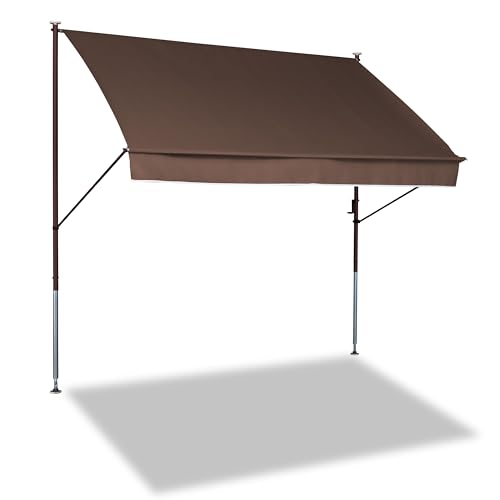 Angerer Freizeitmöbel GmbH Klemmmarkise Style - Markise für Sonnenschutz - Montage ohne Bohren und Dübeln - ideale Balkonmarkise für Mietwohnungen (Braun, 350 cm) von Angerer Freizeitmöbel GmbH
