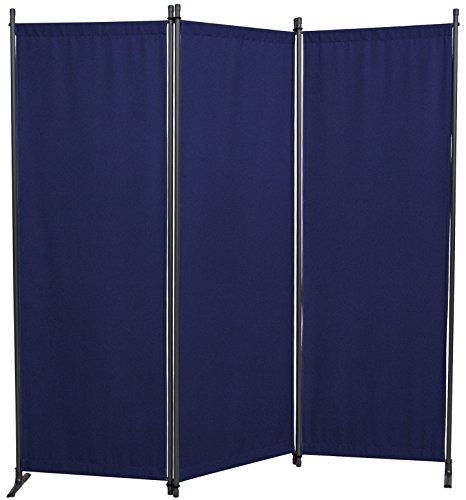 Angerer Freizeitmöbel GmbH Paravent - Raumteiler & Raumtrenner Sichtschutz - Outdoor Paravent für Windschutz & Schatten auf Balkon (3-teilig, PE blau) von Angerer Freizeitmöbel GmbH