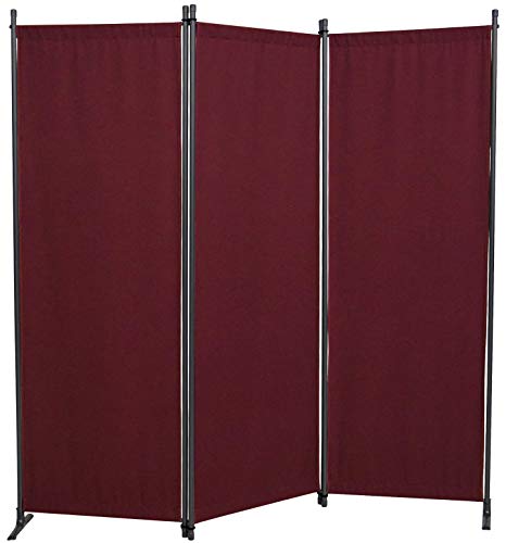 Angerer Freizeitmöbel GmbH Paravent - Raumteiler & Raumtrenner Sichtschutz - Outdoor Paravent für Windschutz & Schatten auf Balkon (3-teilig, Swingtex Bordeaux) von Angerer Freizeitmöbel GmbH