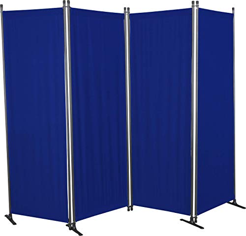 Angerer Freizeitmöbel GmbH Paravent - Raumteiler & Raumtrenner Sichtschutz - Outdoor Paravent für Windschutz & Schatten auf Balkon (4-teilig, Swingtex blau) von Angerer Freizeitmöbel GmbH