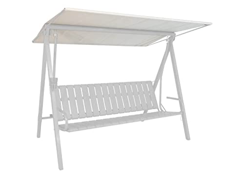 Angerer Sonnendach für 3-Sitzer Hollywoodschaukel 210 x 145 cm Draltex inkl. Dachstangen und Beschlägen beige von Angerer Freizeitmöbel GmbH