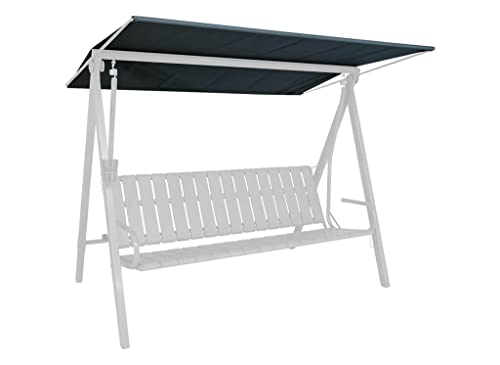 Angerer Sonnendach für 3-Sitzer Hollywoodschaukel 210 x 145 cm Draltex inkl. Dachstangen und Beschlägen dunkelgrau von Angerer Freizeitmöbel GmbH