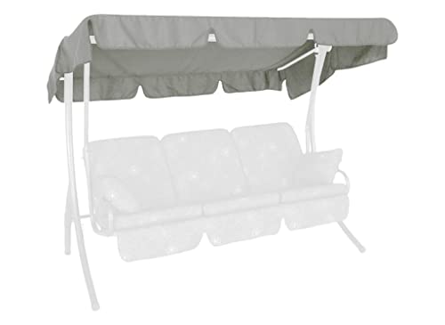 Angerer Freizeitmöbel GmbH Hollywoodschaukel Sonnendach - passend für viele 3-Sitzer Hollywoodschaukeln - Schaukeldach Made in Germany (Swingtex hellgrau, 210 x 145 cm) von Angerer Freizeitmöbel GmbH